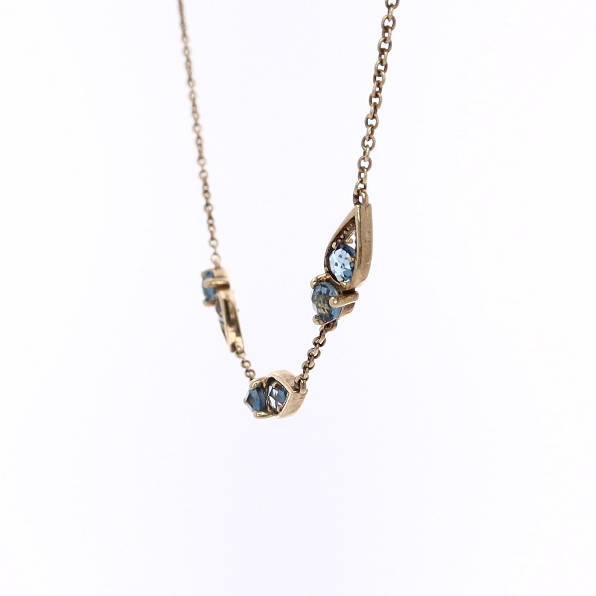 Tacori 14k Yellow Gold Double Station Necklace with London Blue Topaz Stones