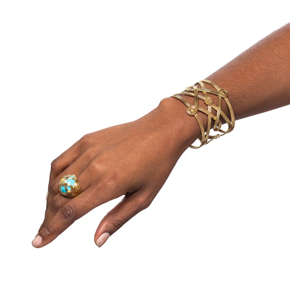 Monique De Wulf Inspired Capucine Compass Cuff Bracelet