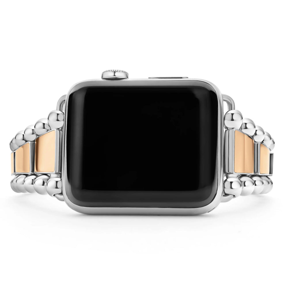 Lagos Stylish 18K Rose Gold & Stainless Steel Apple Watch Bracelet (42 - 45mm)
