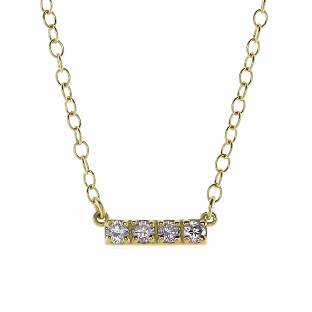 enewton Couture 14kt Yellow Gold Significance Bar Necklace with Four Natural Diamonds