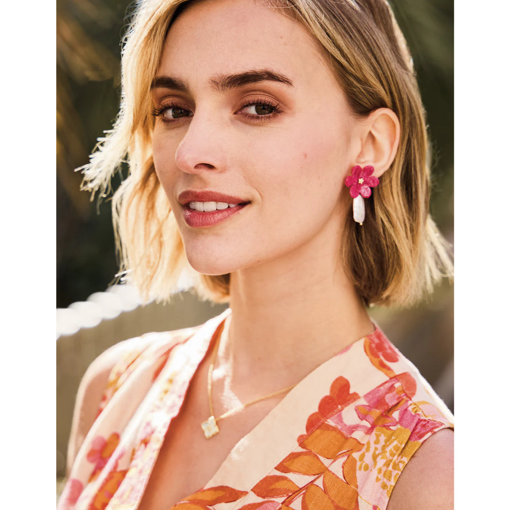Exquisite Spartina Blooming Pearl Dangle Earrings for Women