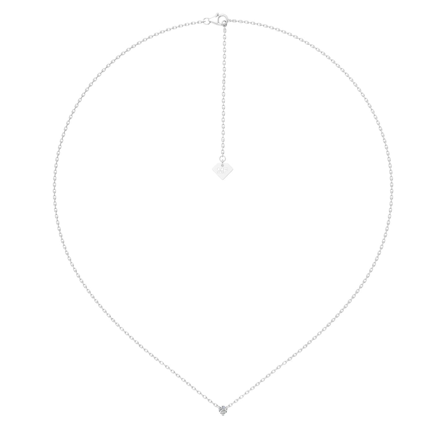 Smyth Diamond Classics Exquisite 14k Gold Single Round Diamond Solitaire Necklace Pendant