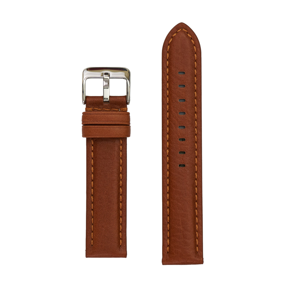 Tan Genuine Bison Grained Heavy - Padded Leather Watch Band
