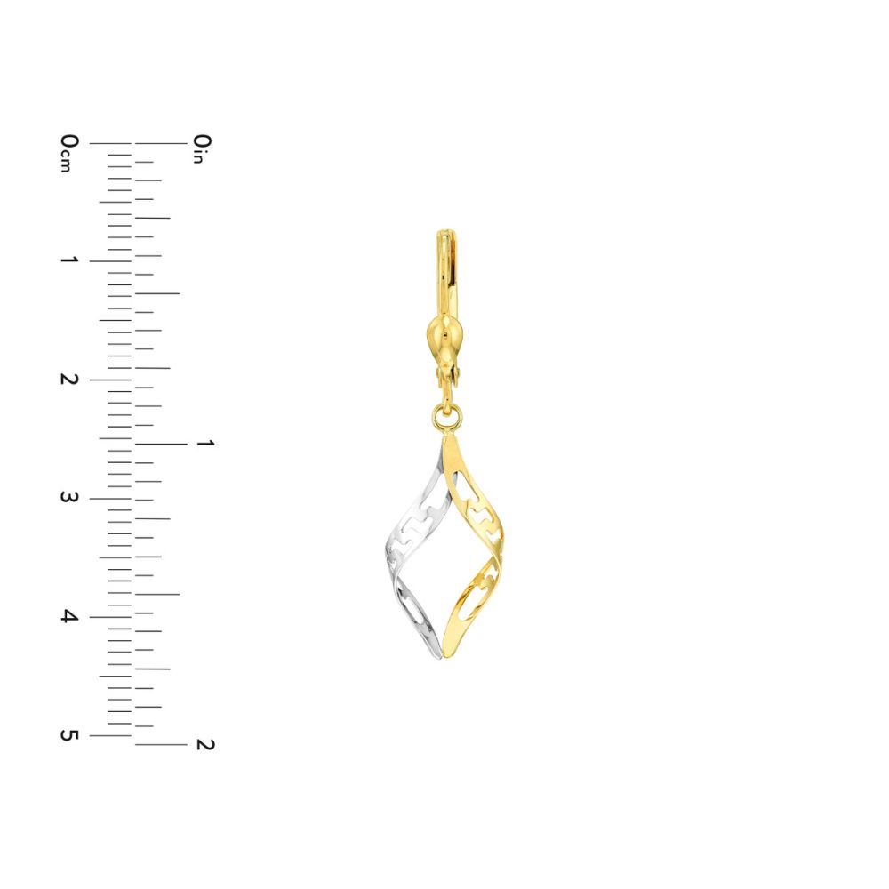 Exquisite 14k Two-Tone Marquise Twisted Drop Earrings for Jewelry Lovers
