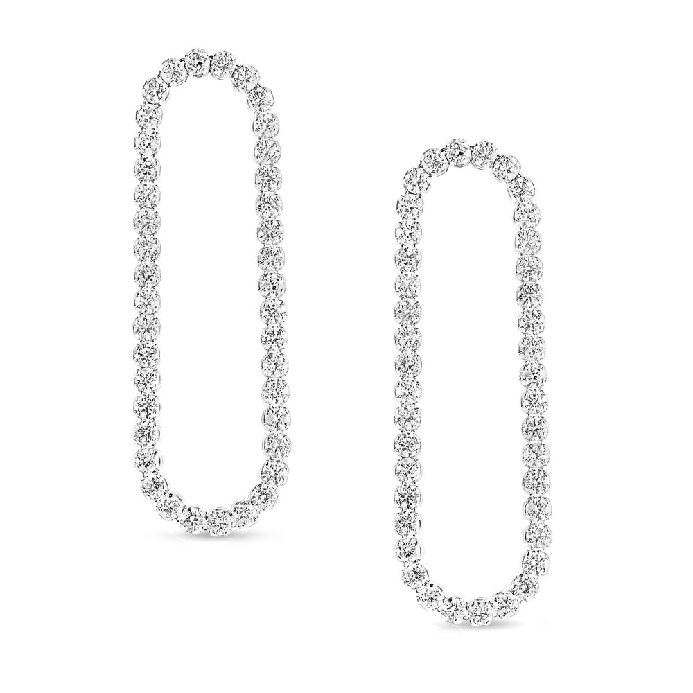 18k Gold Flexible Front - Facing Dangle Earrings with 2.00 ct Round Diamonds