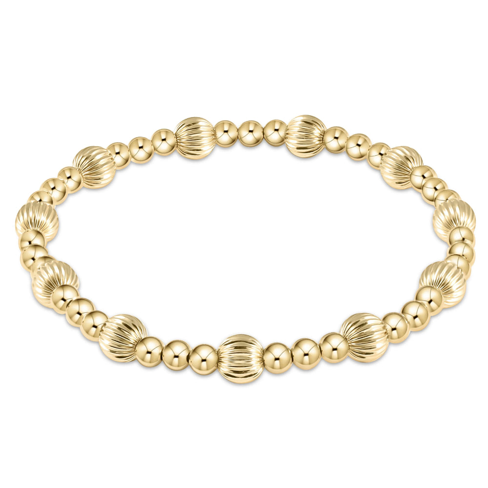 Exquisite 6.25-inch Gold 6mm Dignity Sincerity Bead Bracelet by Enewton