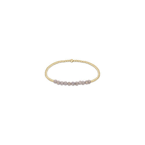 Exquisite enewton 6.25-inch Gold Bliss Labradorite Gemstone 2mm Bead Bracelet for Women's Jewelry