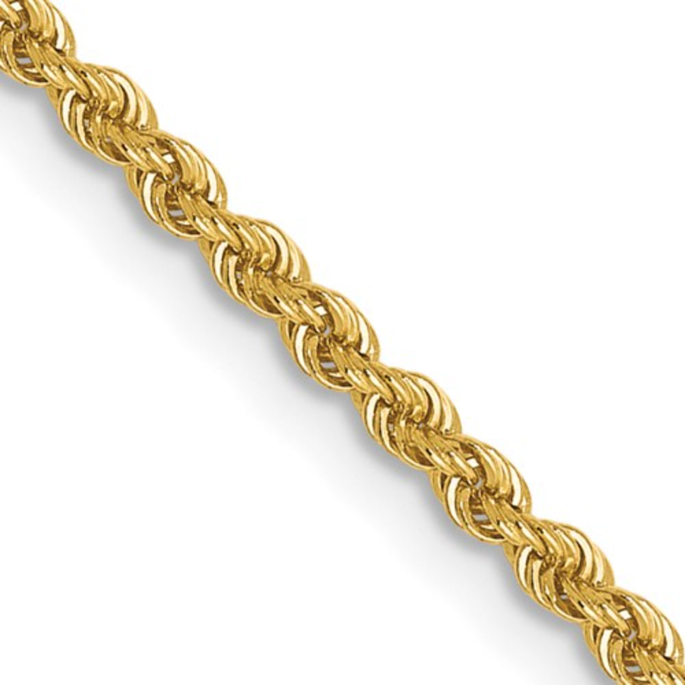 14k Yellow Gold Rope Chain Jewelry with 1.8mm Width