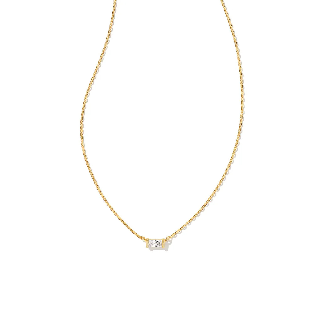 Kendra Scott's Elegant White Crystal Juliette Pendant Necklace