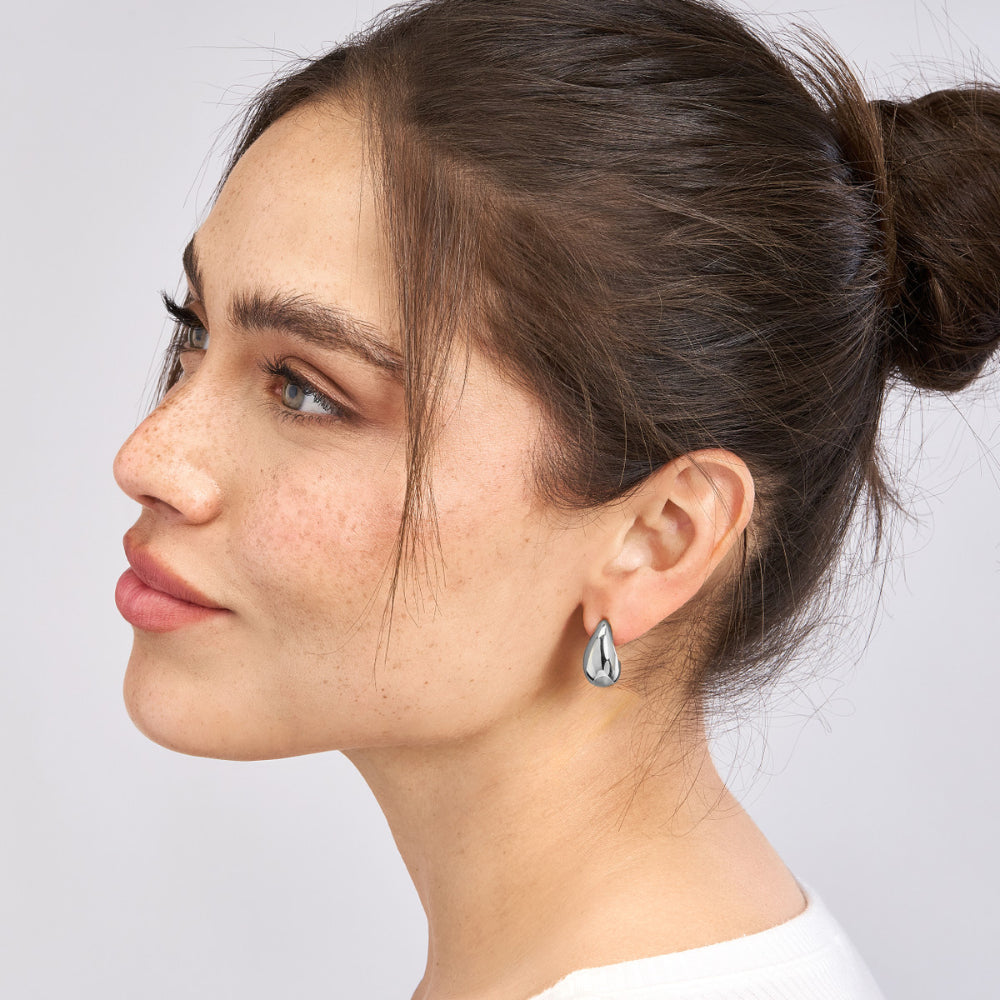 Exquisite 14k Gold Teardrop Dome Fashion Earrings for Women