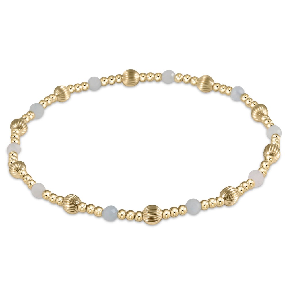 2024 Spring/Summer Aquamarine 6.25-inch 14kt Gold-filled Gemstone 4mm Bead Bracelet
