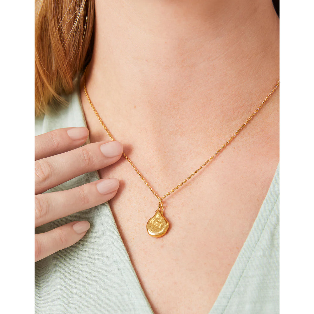 14kt Gold Vacuum Plated Spartina Burkes Freshwater Pearl Charm Beach Necklace