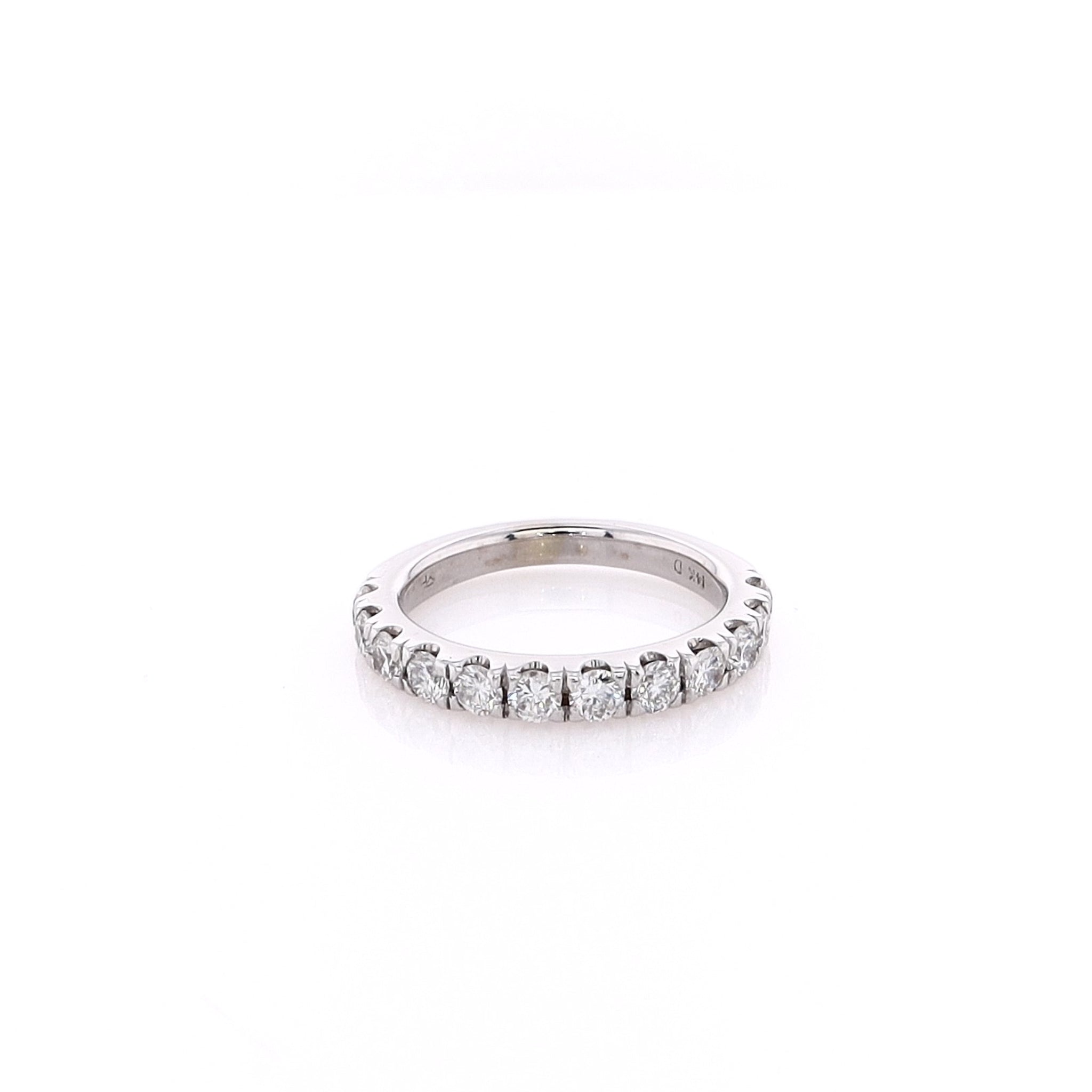 Exquisite 14K White Gold Micropave Diamond Wedding Band Size 5