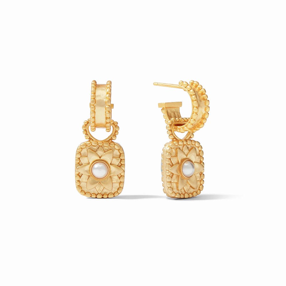 Julie Vos Marbella Reversible Hoop & Charm 24K Gold-Plated Earrings