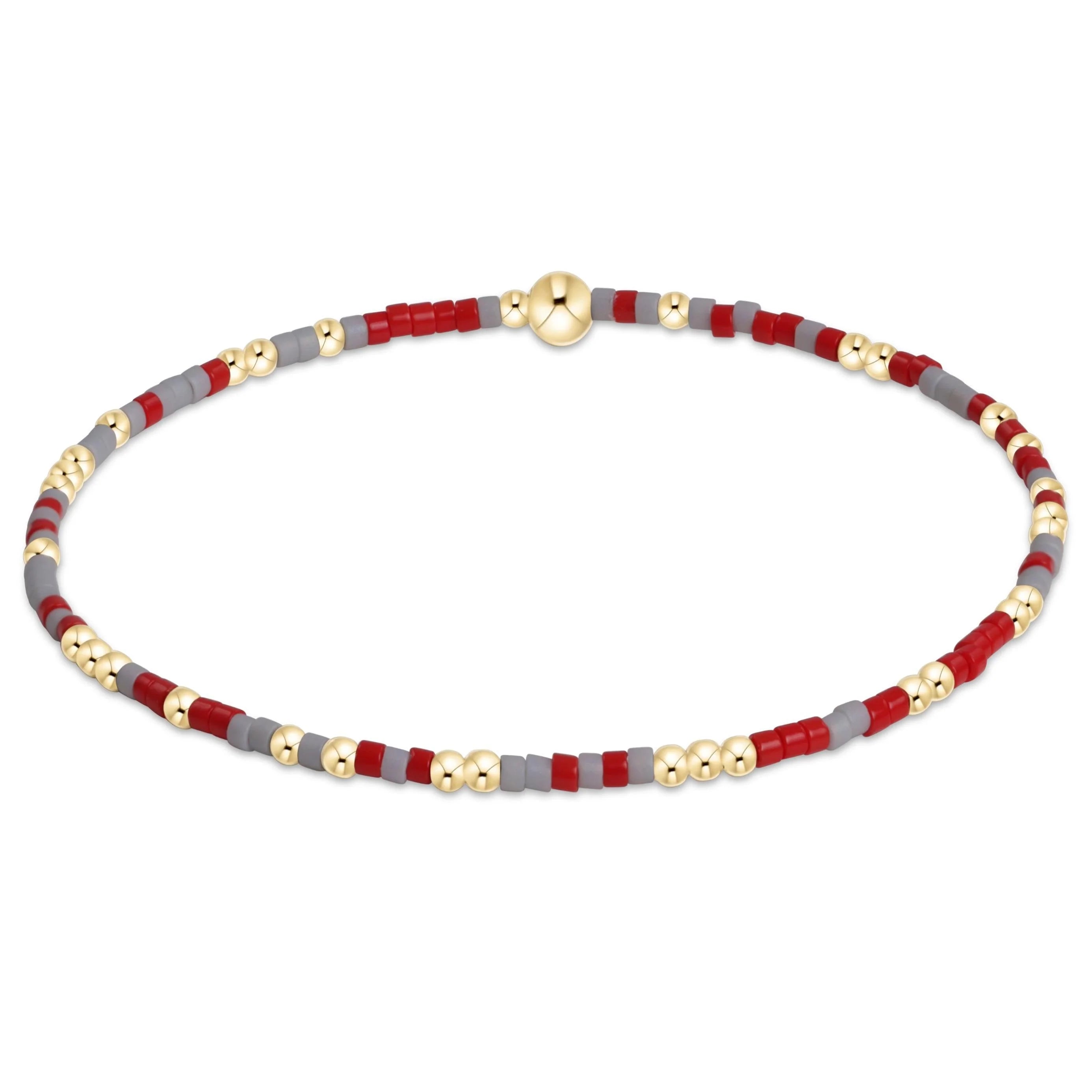 Egirl 5.5-inch Grey and Bright Red Gameday Unwritten Hope Bracelet by Enewton