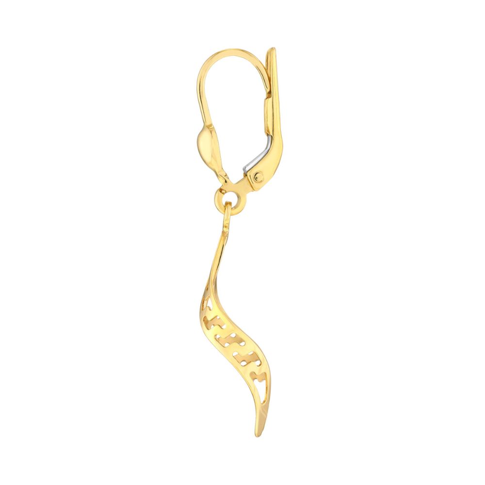 Exquisite 14k Two-Tone Marquise Twisted Drop Earrings for Jewelry Lovers