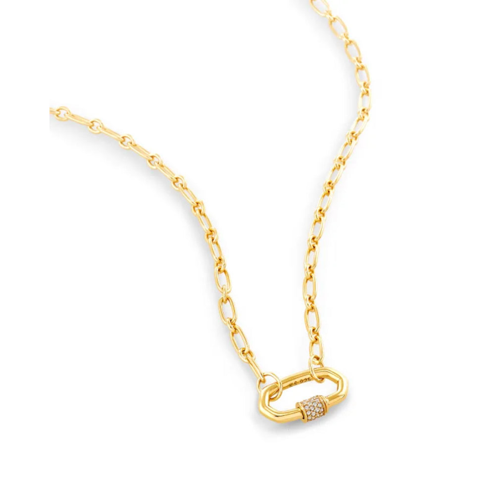 Kendra Scott 18k Gold Vermeil Linked Chain Necklace with White Sapphire - Bristol Style