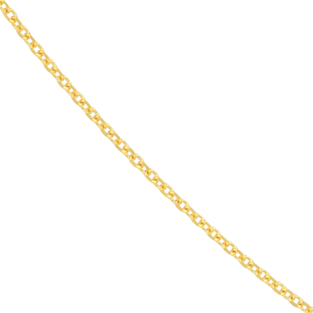 14k Yellow Gold Diamond-Cut Cable Chain Necklace, 18 Inches in Length