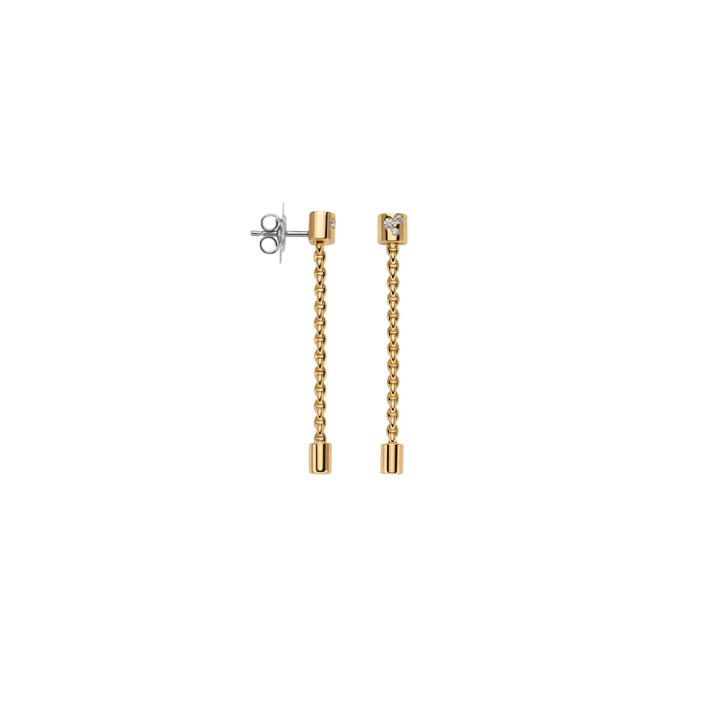 Fope Brand 18k Gold Aria Style Drop Diamond Earrings for Jewelry Lovers