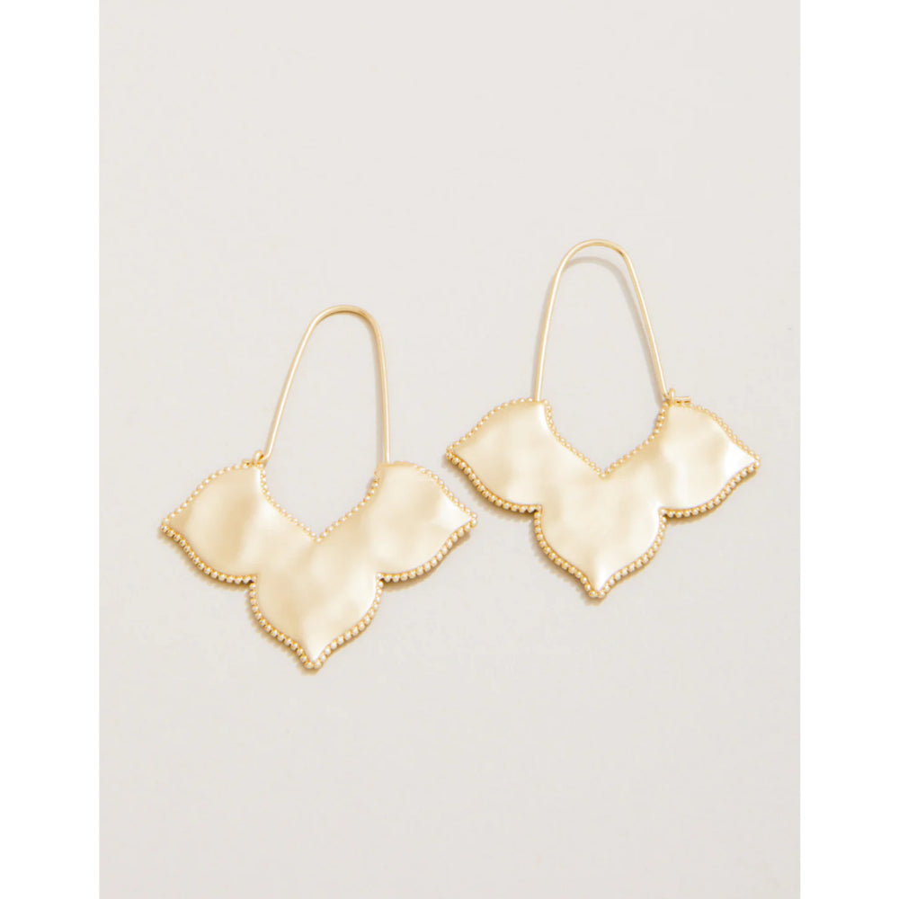 18kt Matte Gold Plated Spartina Richmond Hill Golden Petal Wire Hoop Earrings