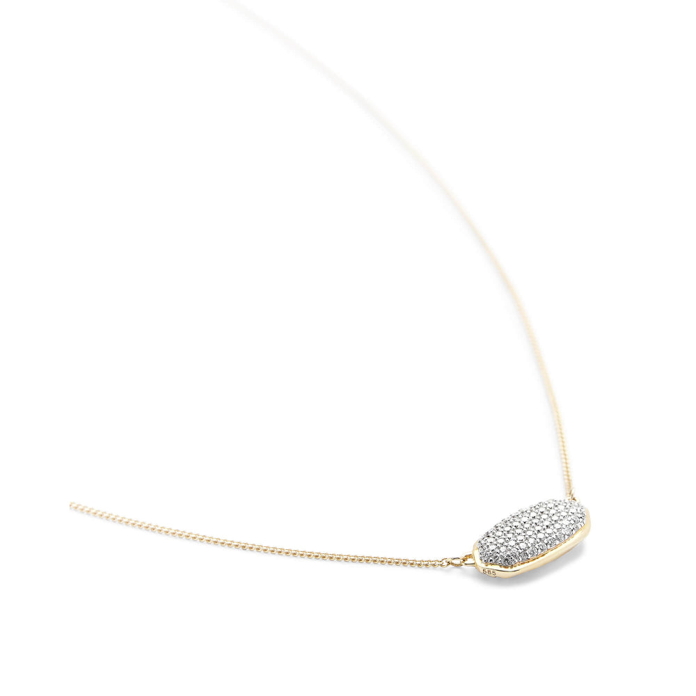 Kendra Scott Elisa 14k Gold Diamond Pendant Necklace with Pave White Diamonds for Timeless Jewelry Statement