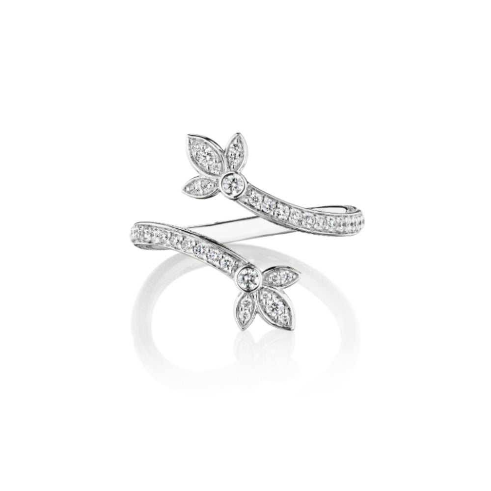 Verragio 18k Athena Toi Et Moi Diamond Bypass Ring in White and Yellow Gold