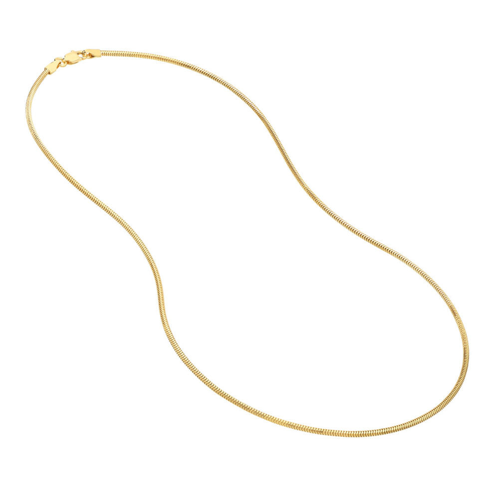 24-Inch 1.5mm 14k Yellow Gold Snake Chain