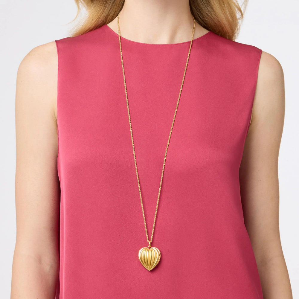 Julie Vos Fashionable Puffy Heart-shaped Locket Necklace for Women