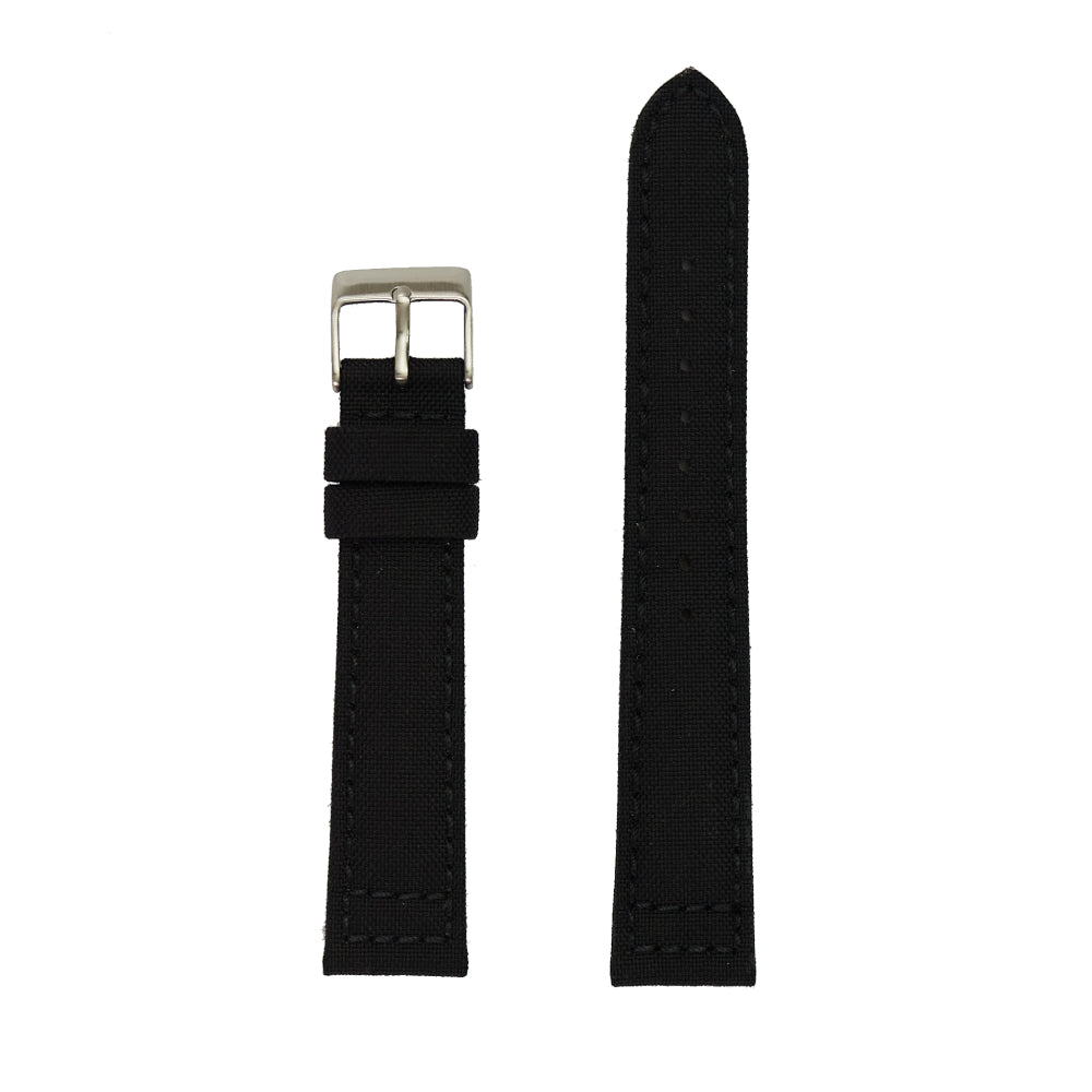Authentic Black Cordura Medium-Padded Stitched Watch Band