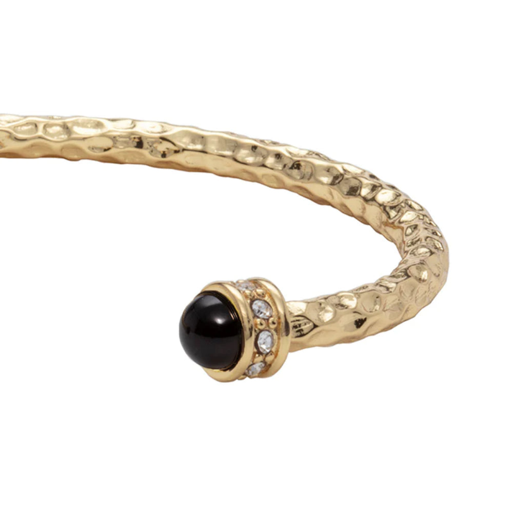 18ct Gold Plated Premium Brass Halcyon Days Hammered Torque Bangle