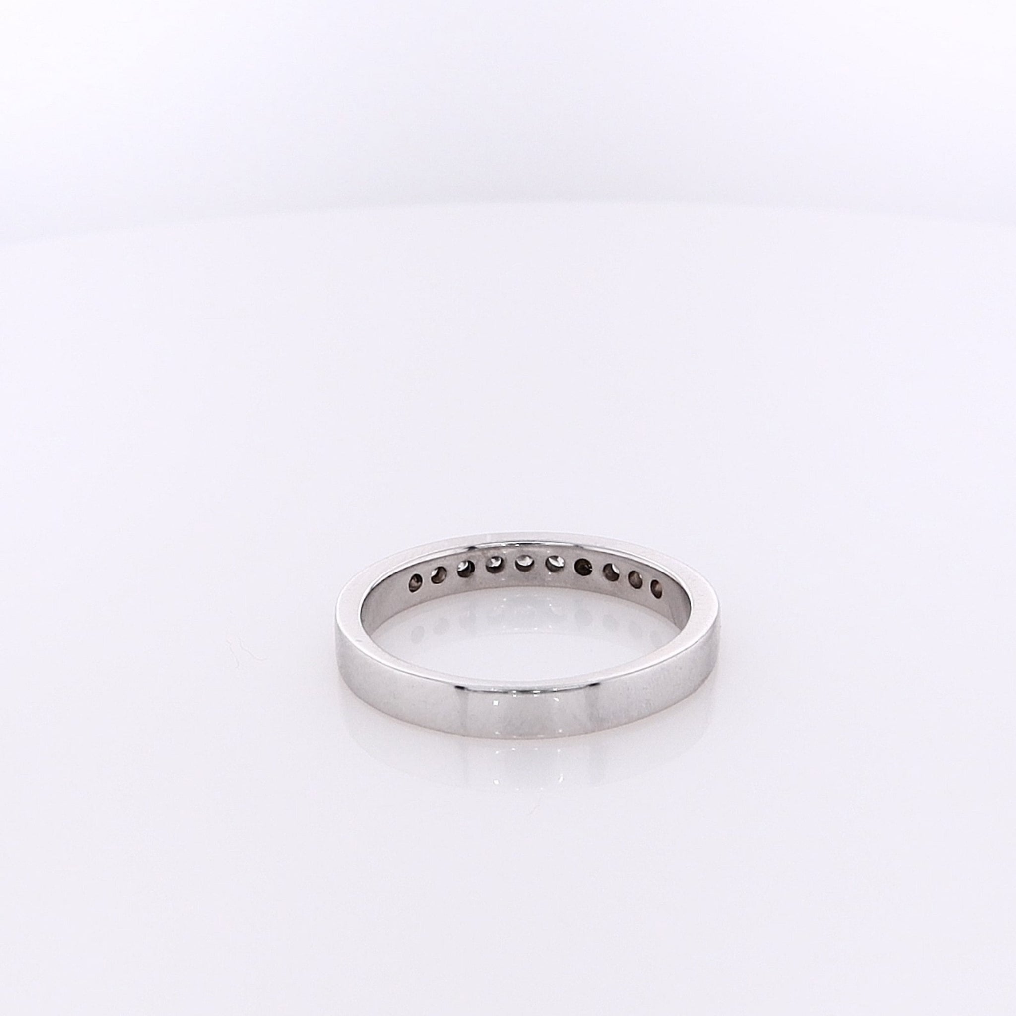 14 Karat White Gold Diamond Channel Set Wedding Band Size 6.25