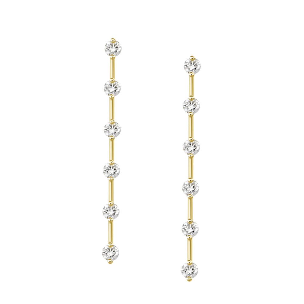Stunning 18k Gold Diamond Dangle Drop Earrings for Women