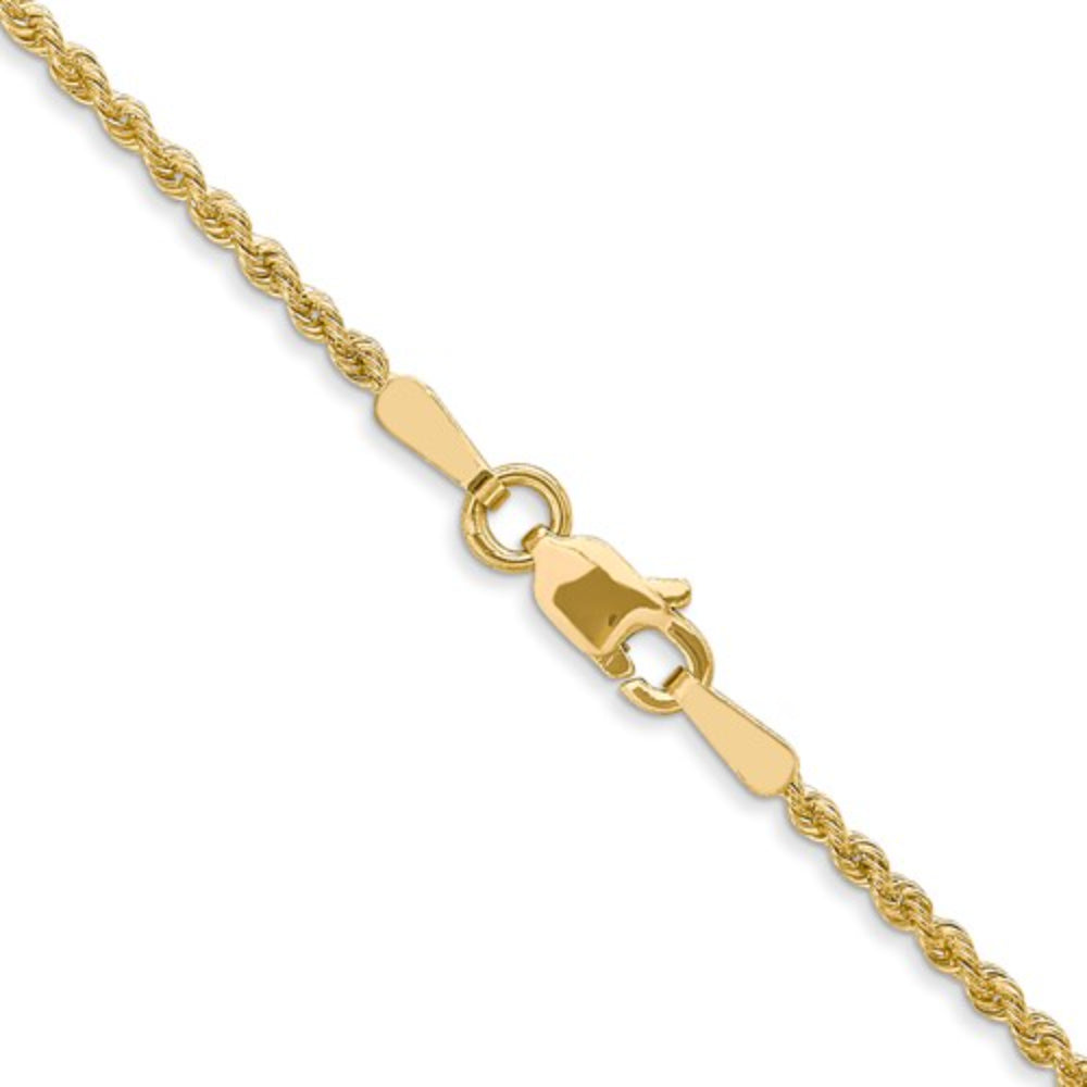 14k Yellow Gold Rope Chain Jewelry with 1.8mm Width