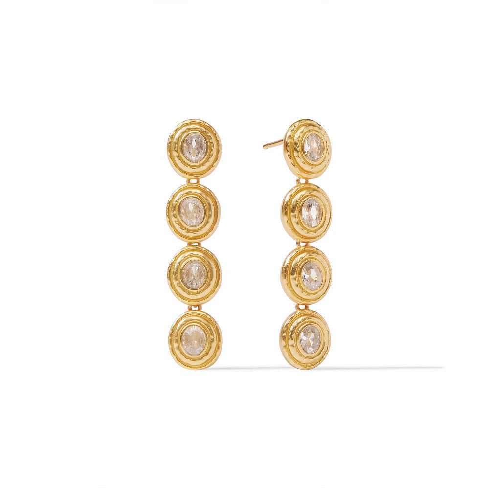 Julie Vos Tudor-Style Tiered Earrings with Oval Rose Cut Gemstones