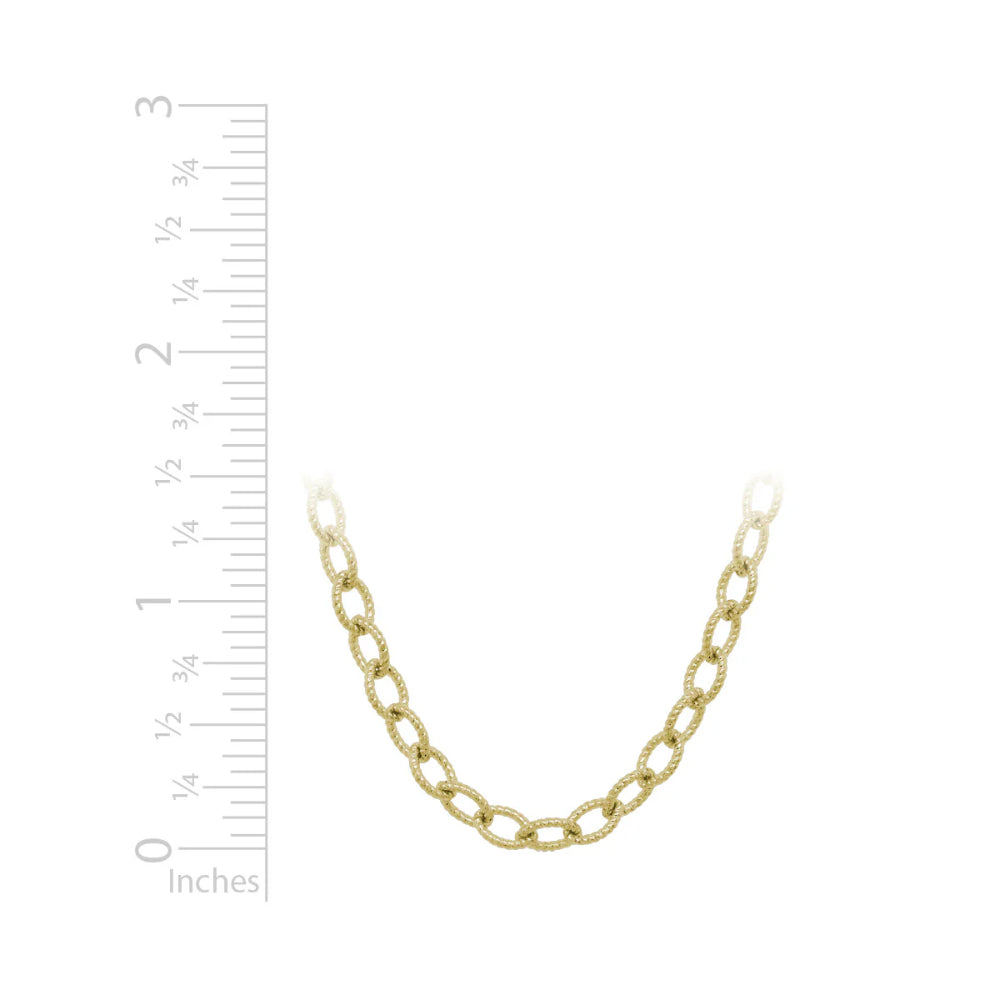 18-Inch 14k Gold Twisted Chain Necklace with Lobster Clasp