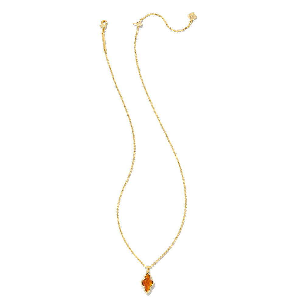 Kendra Scott Abbie Gold-Framed Short Pendant Necklace for Women's Fashion Jewelry Collection