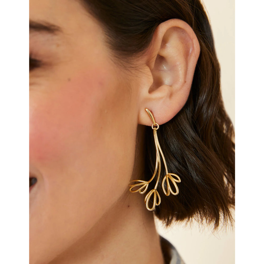 Spartina 18kt Matte Gold Plated Spring Tulip Design Earrings for Women
