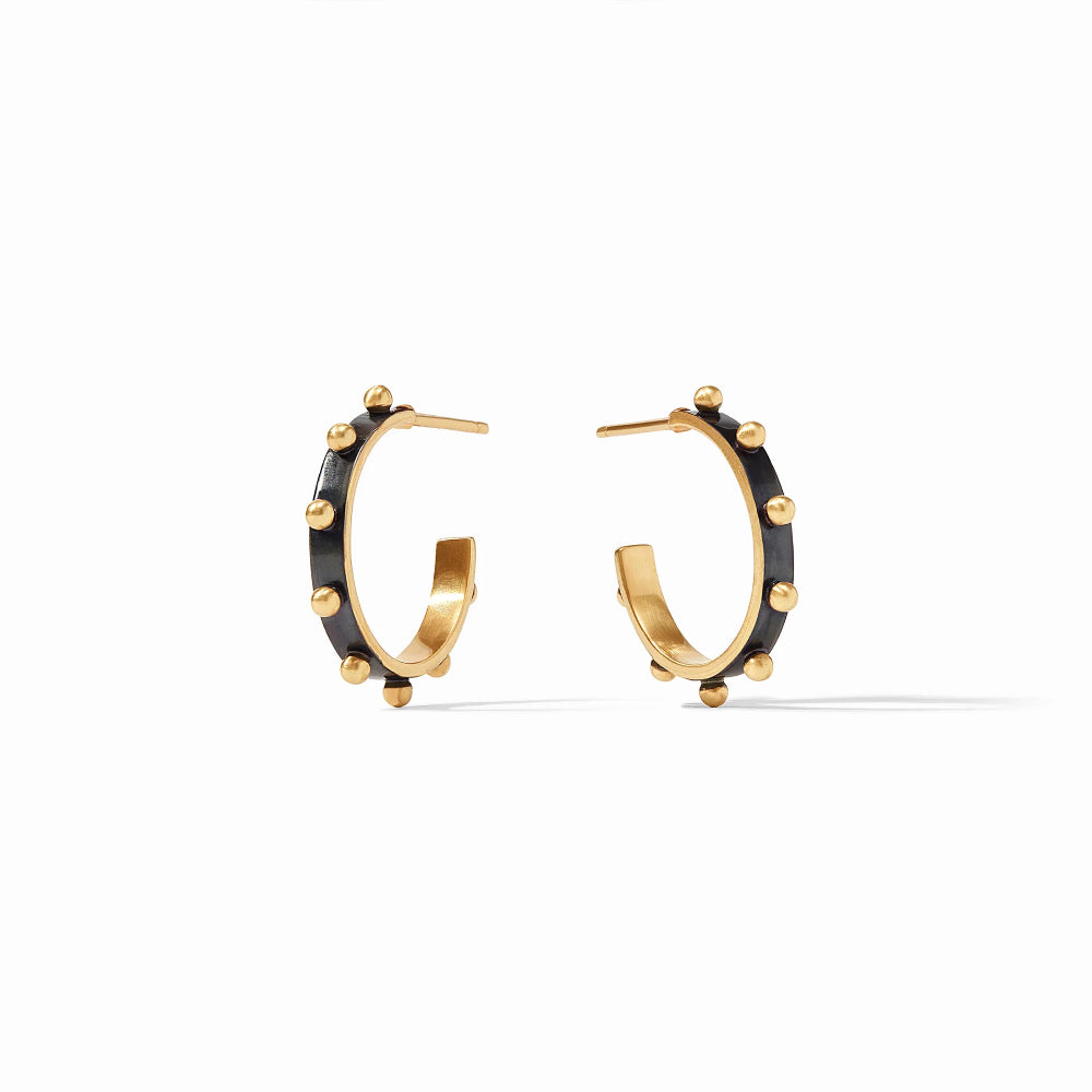 Julie Vos Soho Mixed Metal Studded Gold Bead Hoop Earrings