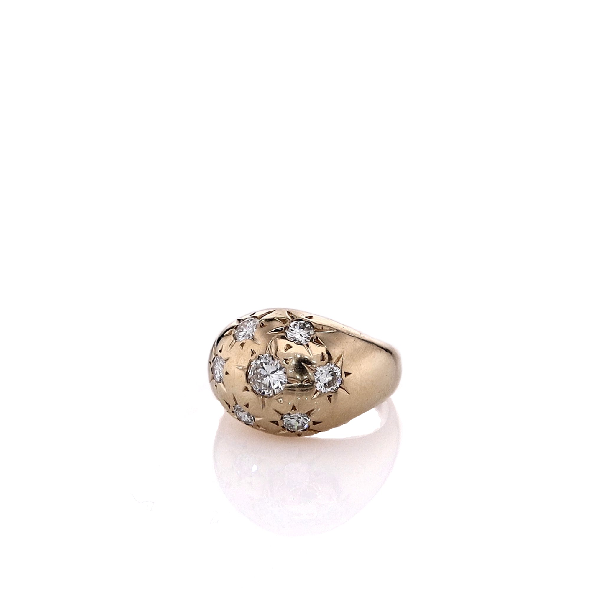 14k Yellow Gold Polished Estate Ring with 0.89ct Diamonds
