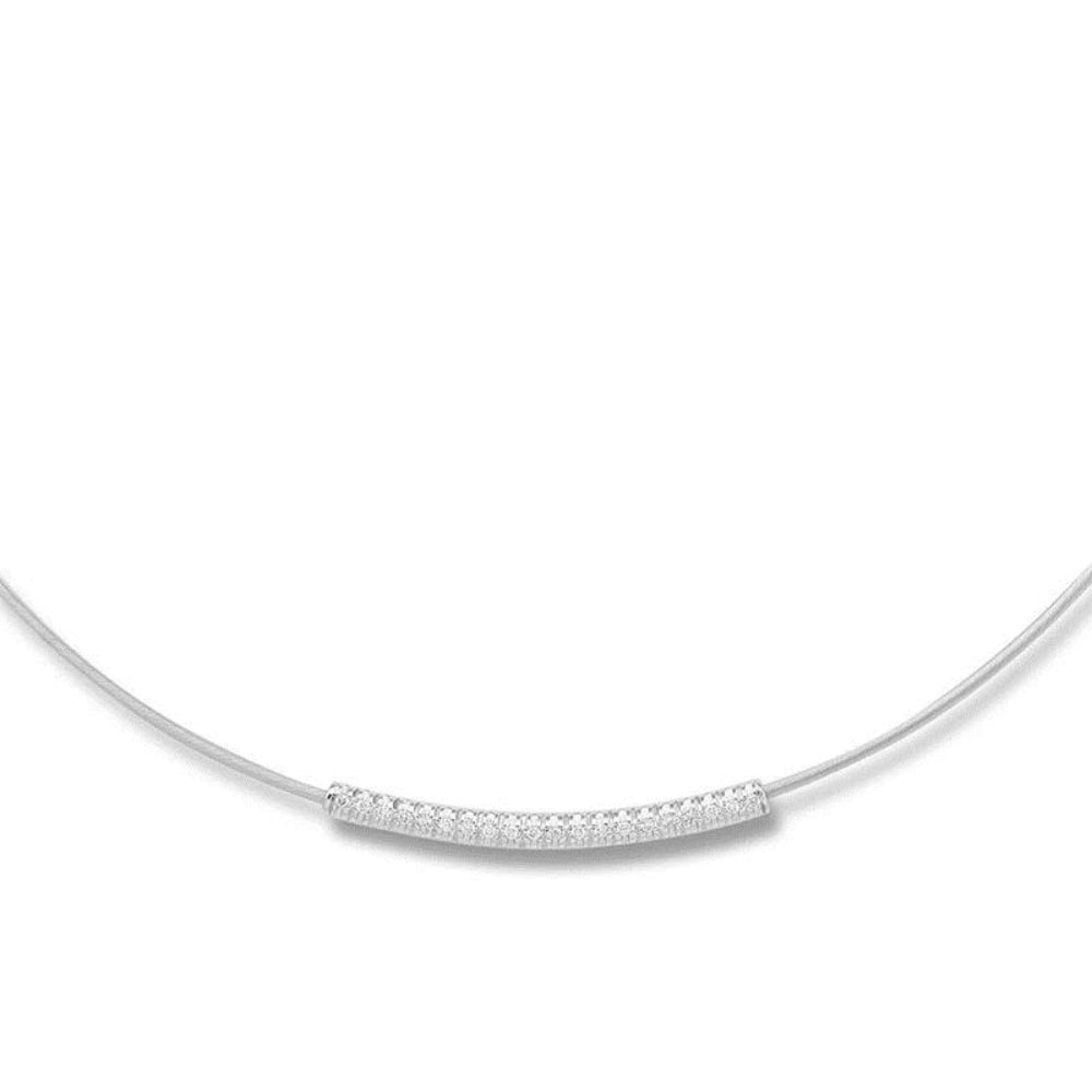 Exquisite 14k Gold Super-Flexible Wire Diamond Pave Necklace for Elegant Jewelry Lovers