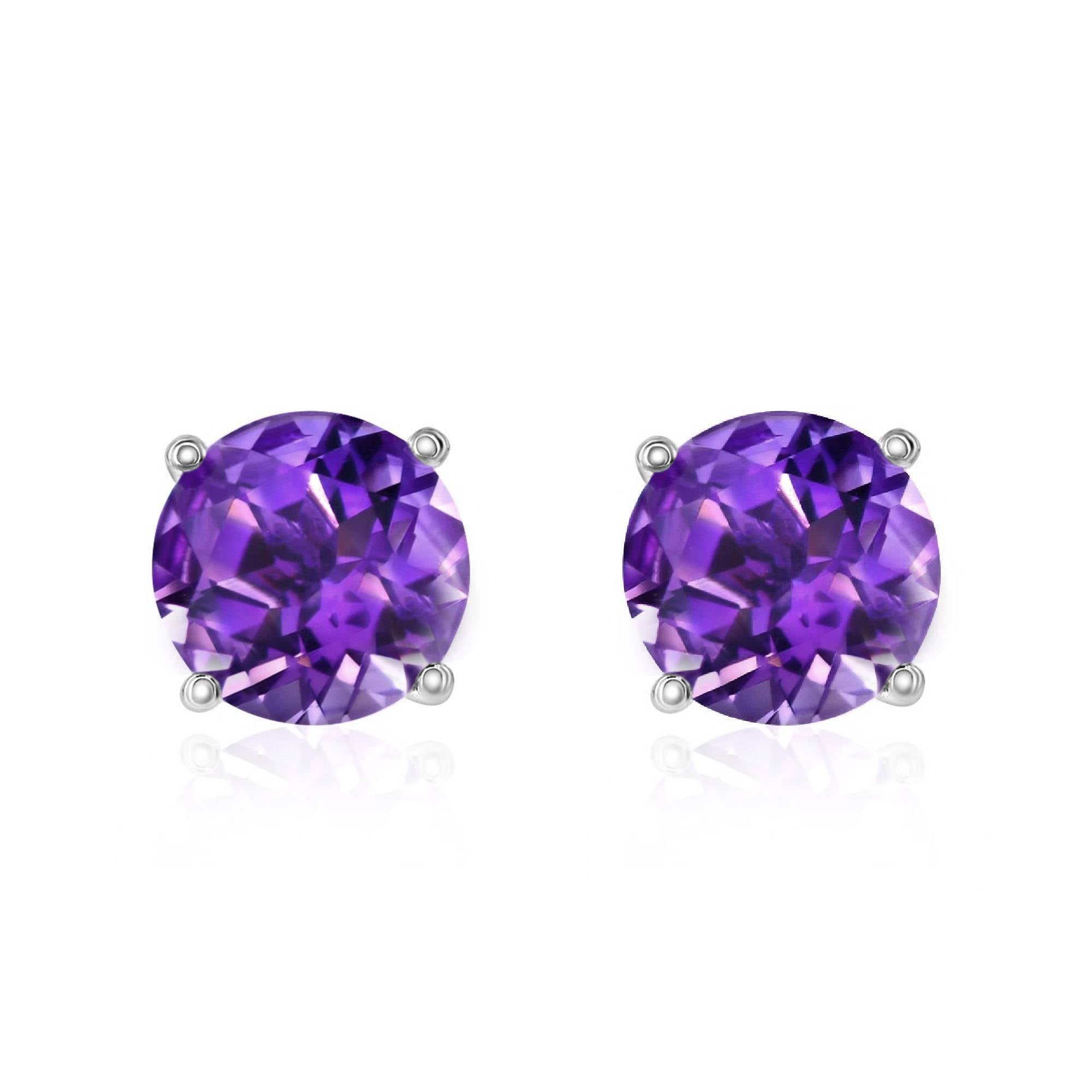 Smyth Jewelers 14-karat Gold Amethyst Stud Earrings for Fashion Jewelry Lovers