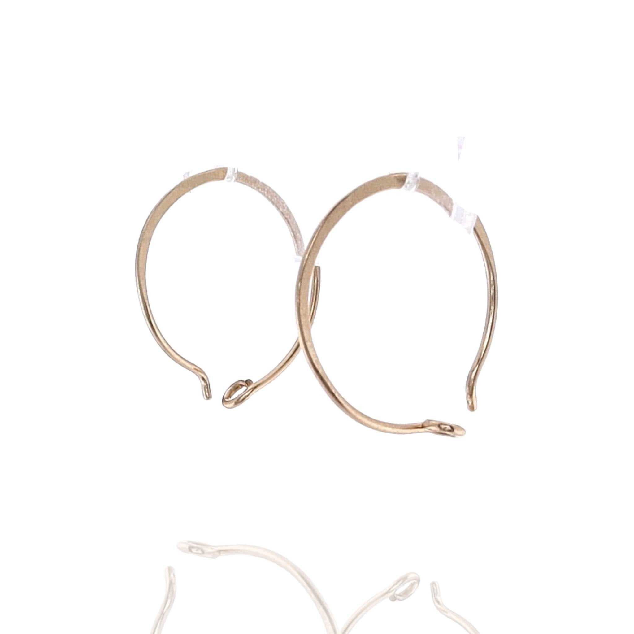 14k Yellow Gold Delicate Thin Wire Hook Closure Hoop Earrings
