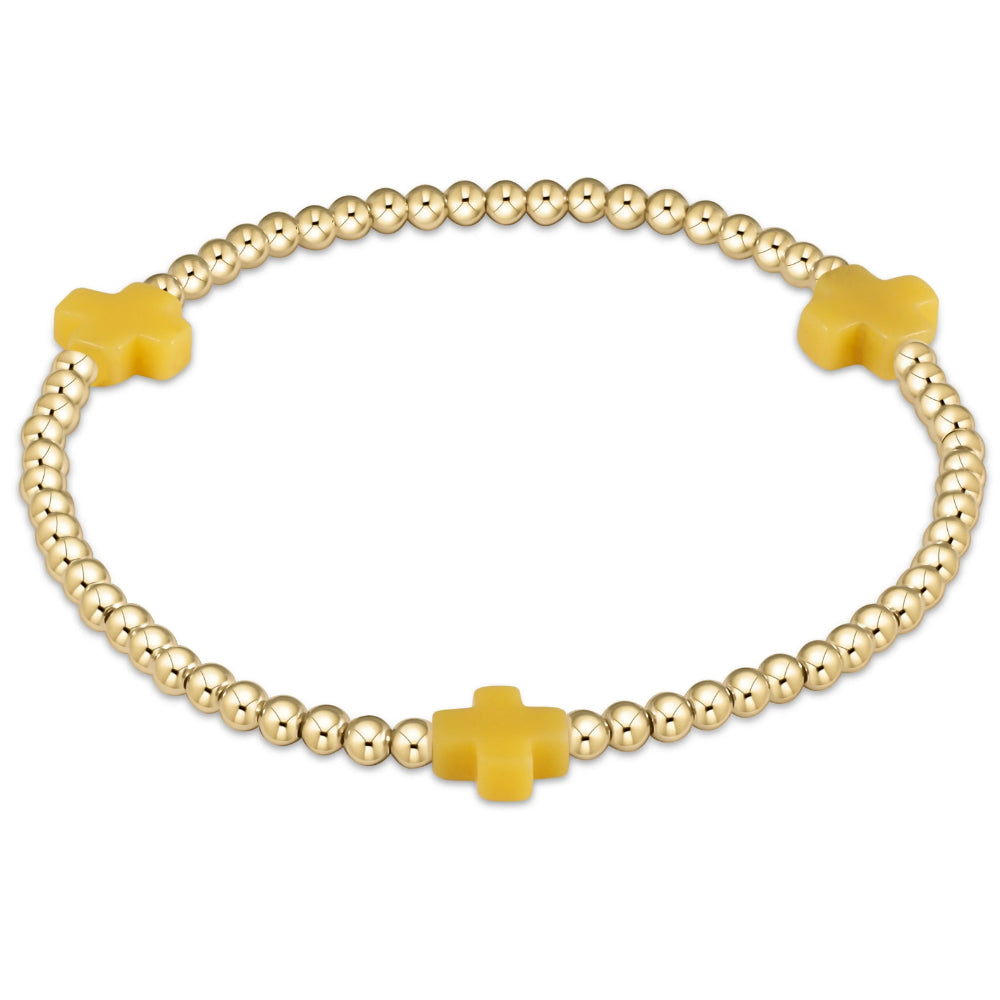 enewton 5.5-inch egirl Signature Canary Gold Pattern 3mm Bead Bracelet