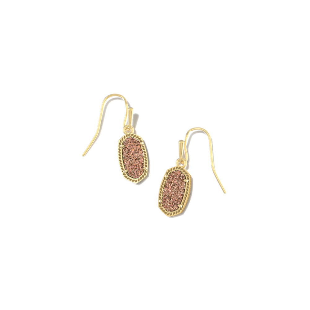 Spice Drusy 14k Yellow Gold Over Brass Kendra Scott Lee Drop Earrings