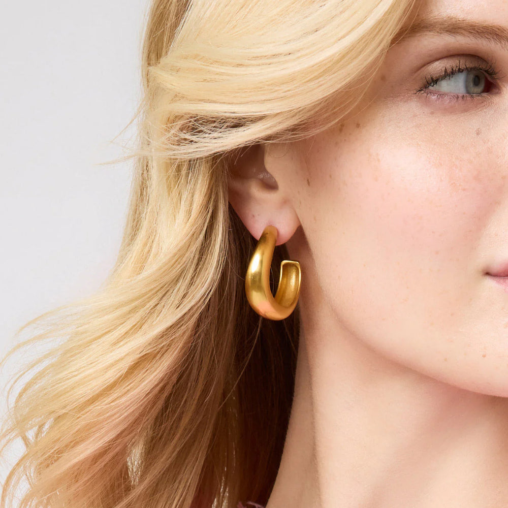 Julie Vos 24K Gold Plated Wave - Shaped Hoop Earrings