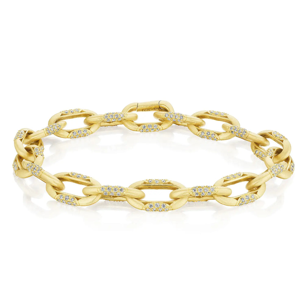 Tacori 18k Gold Delicate Small Link Diamond Bracelet for Women