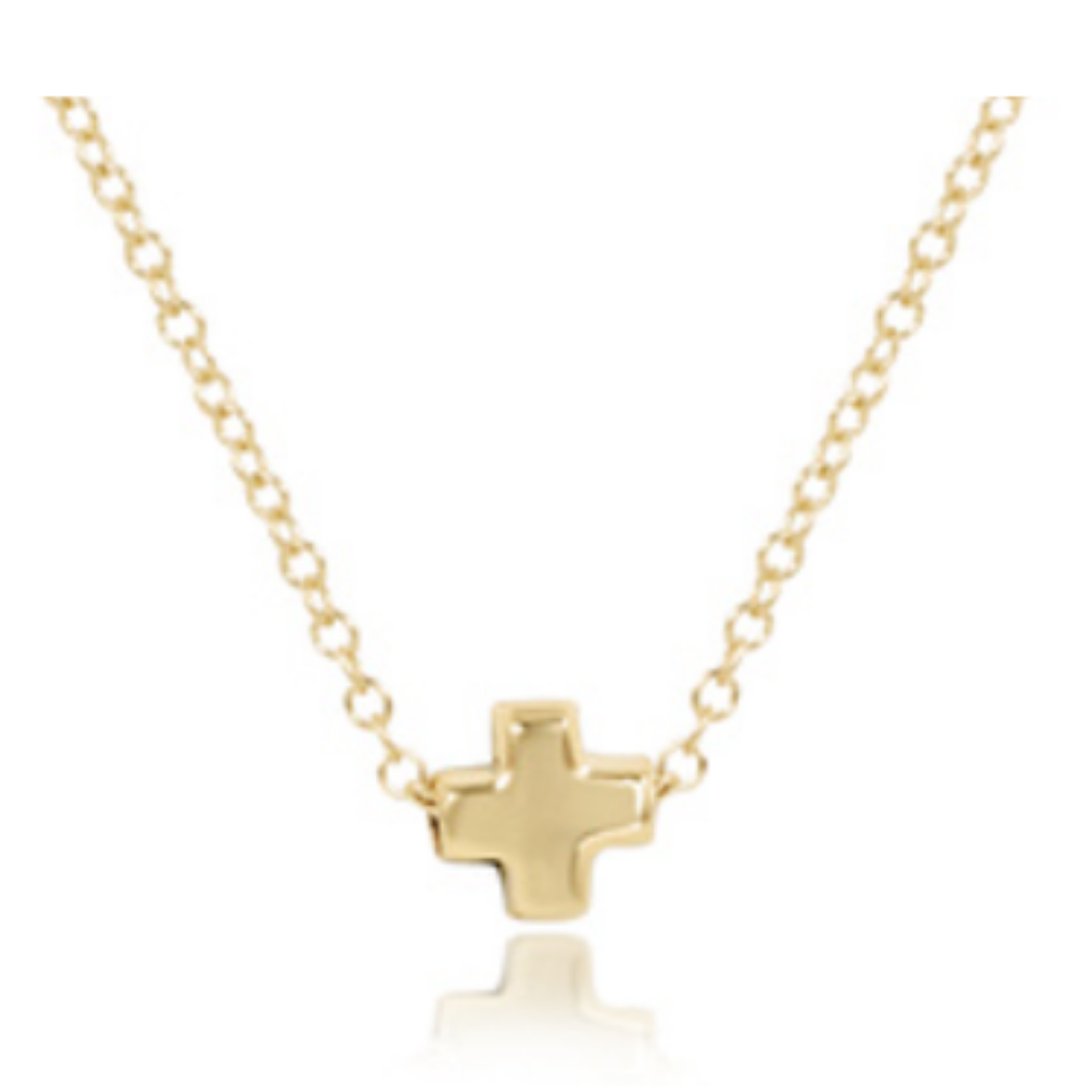 eNewton eGirl 14Kt Gold-Filled Small Signature Cross Charm Necklace