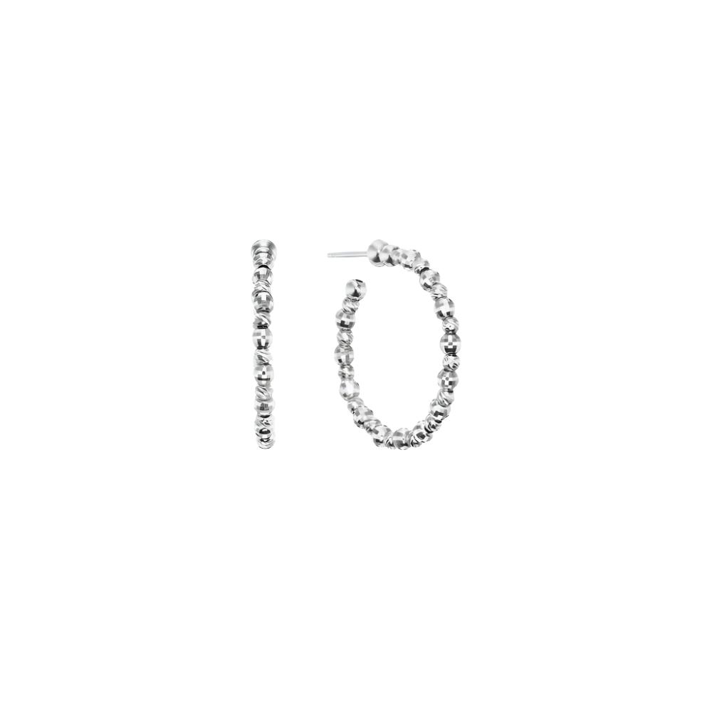 Small Platinum Limitless Hoop Earrings with Luminous Beads