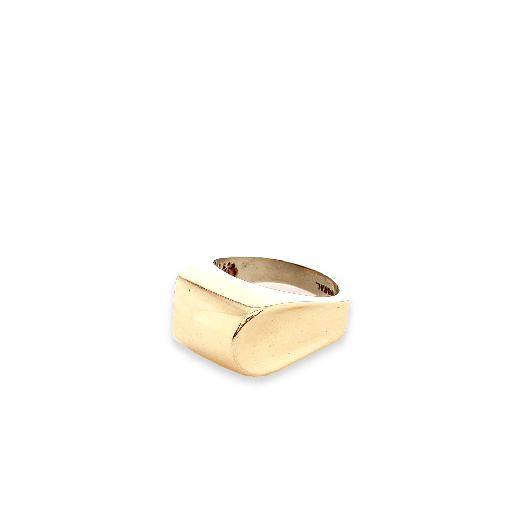Exquisite 14k Yellow Gold Estate Ring with High - Polished Dome Top and Concave Sides