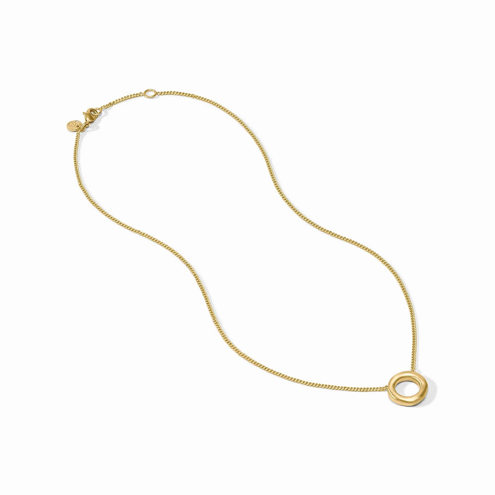 Julie Vos Delicate Adjustable 24K Gold-Plated Wave Circle Necklace